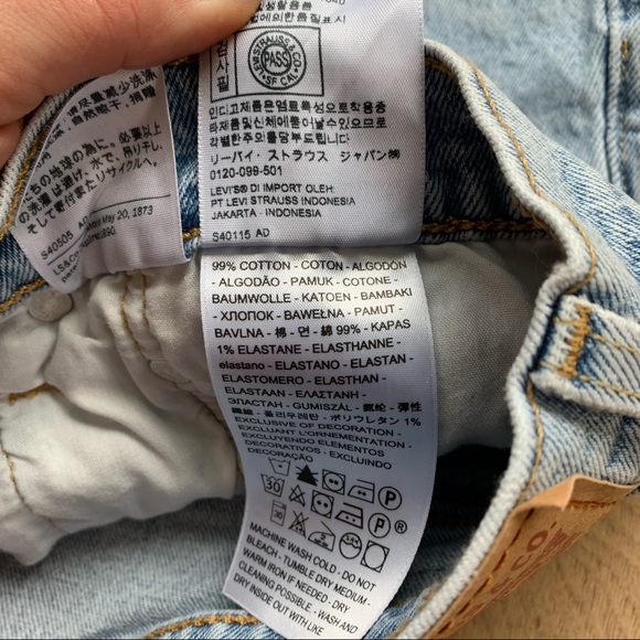 Levi’s 501 Light Wash Distressed Button Fly Shorts - Picture 6 of 8